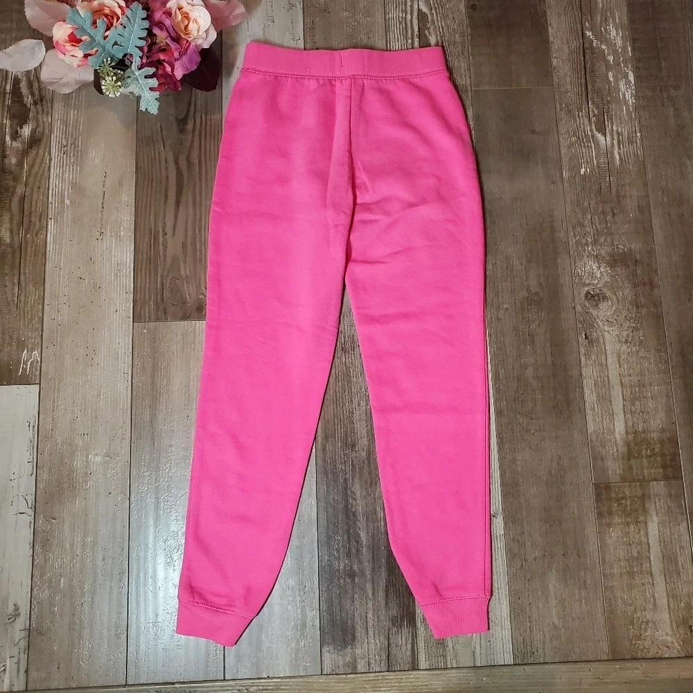 The Children’s Place Pink & Silver LOVE Jogger Sweatpants Girls Size Large 10/12